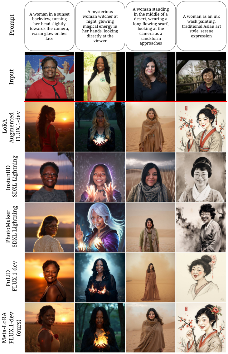 1. Visual Results. Comparison between models for the 'female' class.
